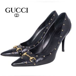 GUCCI Rare Tom Ford Black Horsebit Pointed Toe Pumps, Size 39.5C